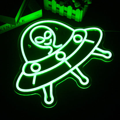 Alien Spaceship Neon Sign