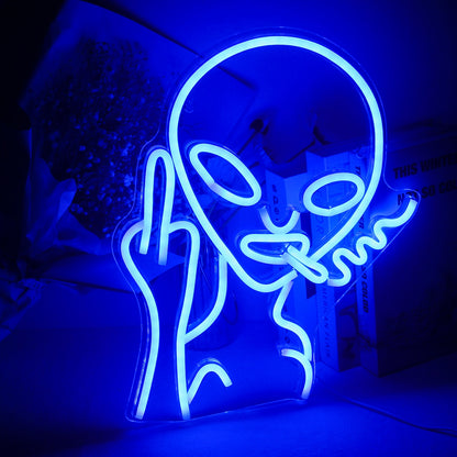 Smoking Alien Neon LED Sign