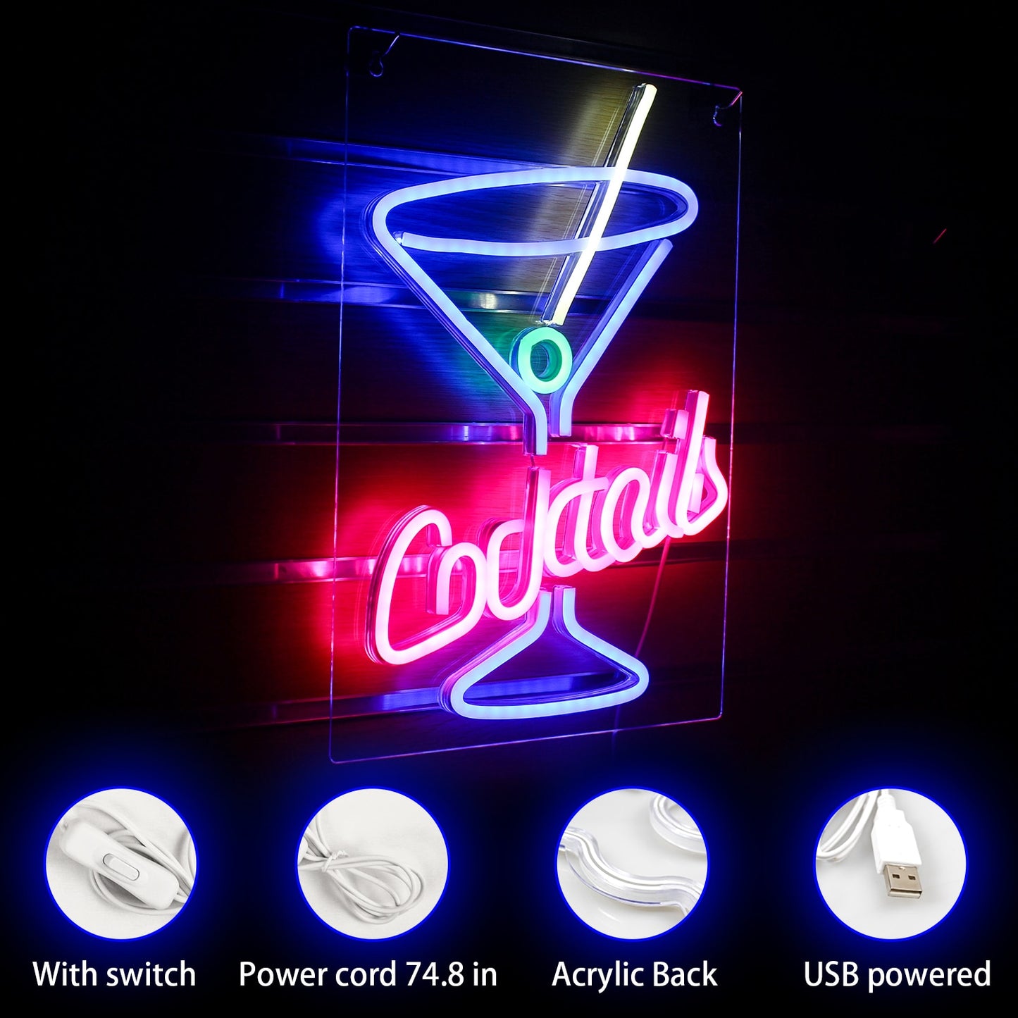 Cocktail Neon LED Sign